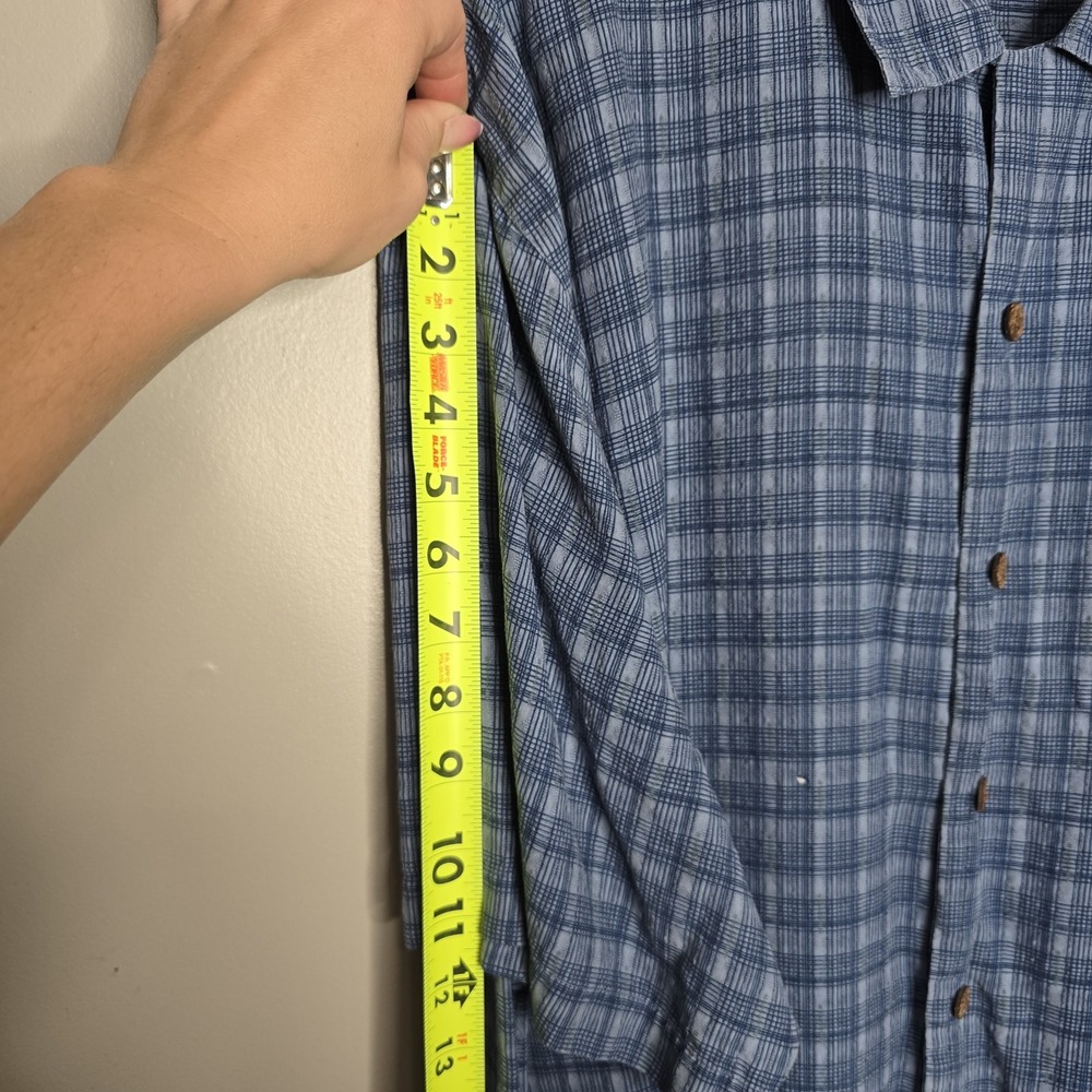 Tommy Bahama Mens Blue 100% Silk Geometric Short Sleeve Button Down Shirt XLarge - Picture 13 of 14